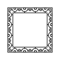 Ornamental Geometric Square Border Pattern Design with Symmetrical Shapes vector