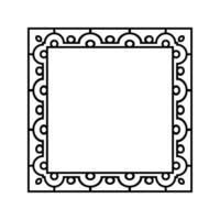 Ornamental Geometric Square Border Pattern Design with Symmetrical Shapes vector