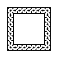 Ornamental Geometric Square Border Pattern Design with Symmetrical Shapes vector