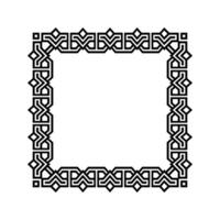 Ornamental Geometric Square Border Pattern Design with Symmetrical Shapes vector