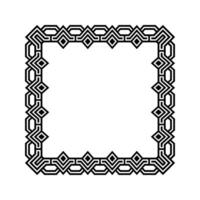 Ornamental Geometric Square Border Pattern Design with Symmetrical Shapes vector