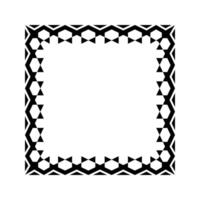 Ornamental Geometric Square Border Pattern Design with Symmetrical Shapes vector