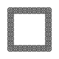Ornamental Geometric Square Border Pattern Design with Symmetrical Shapes vector