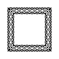 Ornamental Geometric Square Border Pattern Design with Symmetrical Shapes vector