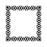 Ornamental Geometric Square Border Pattern Design with Symmetrical Shapes vector