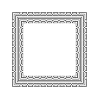 Ornamental Geometric Square Border Pattern Design with Symmetrical Shapes vector