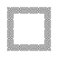 Ornamental Geometric Square Border Pattern Design with Symmetrical Shapes vector