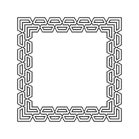 Ornamental Geometric Square Border Pattern Design with Symmetrical Shapes vector