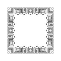 Ornamental Geometric Square Border Pattern Design with Symmetrical Shapes vector