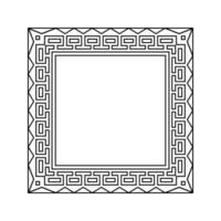 Ornamental Geometric Square Border Pattern Design with Symmetrical Shapes vector