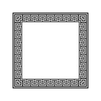 Ornamental Geometric Square Border Pattern Design with Symmetrical Shapes vector