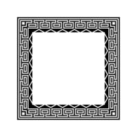 Ornamental Geometric Square Border Pattern Design with Symmetrical Shapes vector