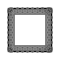 Ornamental Geometric Square Border Pattern Design with Symmetrical Shapes vector