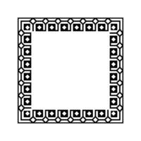 Ornamental Geometric Square Border Pattern Design with Symmetrical Shapes vector
