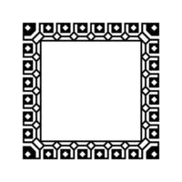 Ornamental Geometric Square Border Pattern Design with Symmetrical Shapes vector