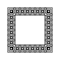 Ornamental Geometric Square Border Pattern Design with Symmetrical Shapes vector