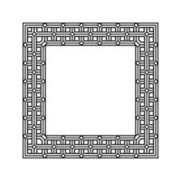 Ornamental Geometric Square Border Pattern Design with Symmetrical Shapes vector