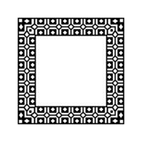Ornamental Geometric Square Border Pattern Design with Symmetrical Shapes vector