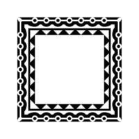 Ornamental Geometric Square Border Pattern Design with Symmetrical Shapes vector