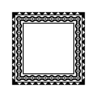 Ornamental Geometric Square Border Pattern Design with Symmetrical Shapes vector
