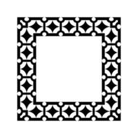 Ornamental Geometric Square Border Pattern Design with Symmetrical Shapes vector