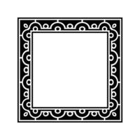 Ornamental Geometric Square Border Pattern Design with Symmetrical Shapes vector