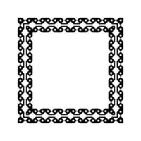 Ornamental Geometric Square Border Pattern Design with Symmetrical Shapes vector