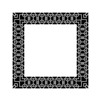 Ornamental Geometric Square Border Pattern Design with Symmetrical Shapes vector