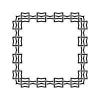 Ornamental Geometric Square Border Pattern Design with Symmetrical Shapes vector