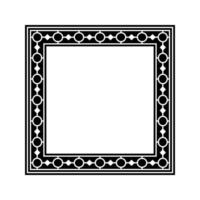 Ornamental Geometric Square Border Pattern Design with Symmetrical Shapes vector