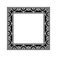 Ornamental Geometric Square Border Pattern Design with Symmetrical Shapes vector