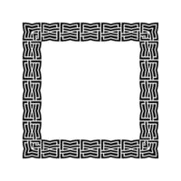 Ornamental Geometric Square Border Pattern Design with Symmetrical Shapes vector