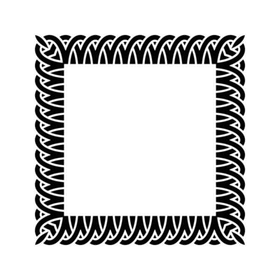 Ornamental Geometric Square Border Pattern Design with Symmetrical Shapes