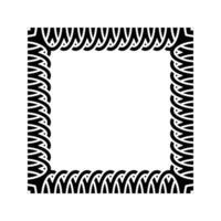 Ornamental Geometric Square Border Pattern Design with Symmetrical Shapes vector