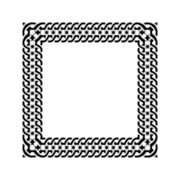 Ornamental Geometric Square Border Pattern Design with Symmetrical Shapes vector