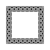Ornamental Geometric Square Border Pattern Design with Symmetrical Shapes vector