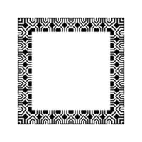 Ornamental Geometric Square Border Pattern Design with Symmetrical Shapes vector