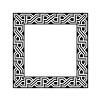 Ornamental Geometric Square Border Pattern Design with Symmetrical Shapes vector