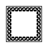 Ornamental Geometric Square Border Pattern Design with Symmetrical Shapes vector