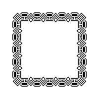 Ornamental Geometric Square Border Pattern Design with Symmetrical Shapes vector
