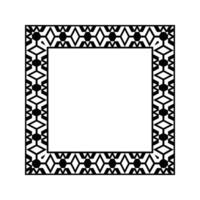 Ornamental Geometric Square Border Pattern Design with Symmetrical Shapes vector