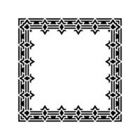 Ornamental Geometric Square Border Pattern Design with Symmetrical Shapes vector