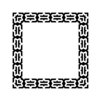 Ornamental Geometric Square Border Pattern Design with Symmetrical Shapes vector