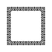 Ornamental Geometric Square Border Pattern Design with Symmetrical Shapes vector