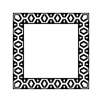 Ornamental Geometric Square Border Pattern Design with Symmetrical Shapes vector