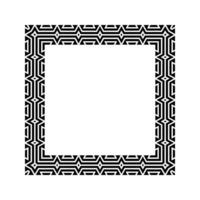 Ornamental Geometric Square Border Pattern Design with Symmetrical Shapes vector