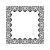 Ornamental Geometric Square Border Pattern Design with Symmetrical Shapes vector