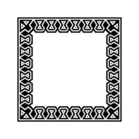 Ornamental Geometric Square Border Pattern Design with Symmetrical Shapes vector