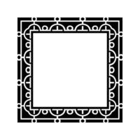 Ornamental Geometric Square Border Pattern Design with Symmetrical Shapes vector