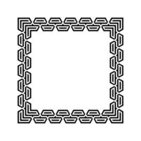 Ornamental Geometric Square Border Pattern Design with Symmetrical Shapes vector